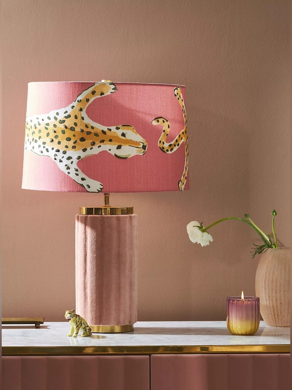 New Anthropologie Dana Gibson for Soicher Marin Leopard Drum Lamp Shade One Size